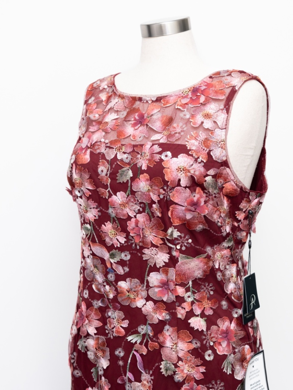 Adrianna Papell - Embroidered Floral Midi Dress - Picture 9 of 11